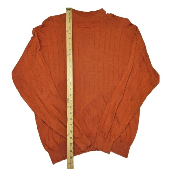 VALDA By Toscano Mens Crewneck Knit Sweater Pullover Orange Small MADE IN ITALY - Picture 5 of 9